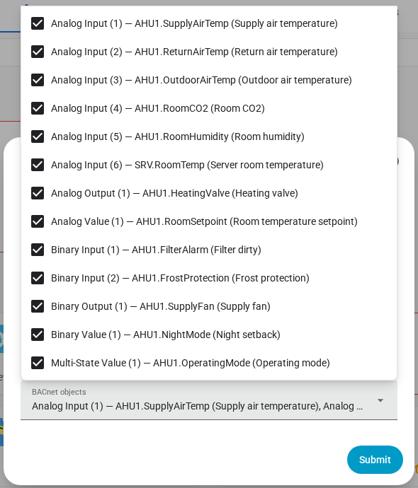 Objecten kiezen om te importeren